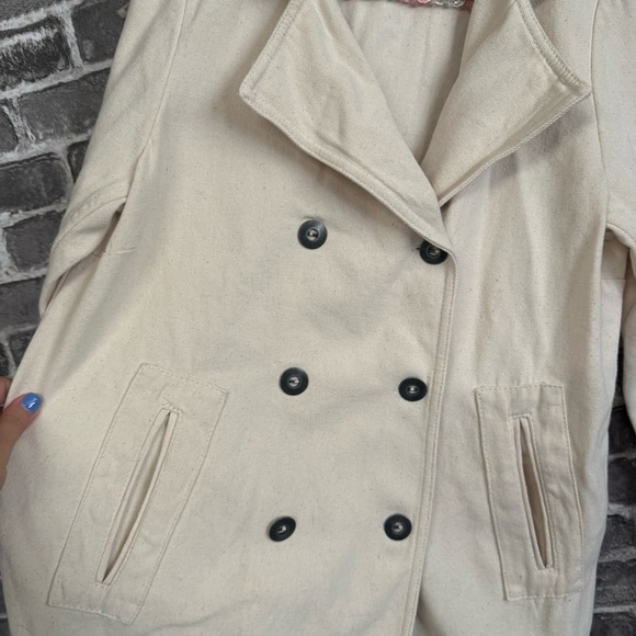 Beyond Threads Bridgette Cotton Canvas Peacoat Jacket cream white - Picture 7 of 10